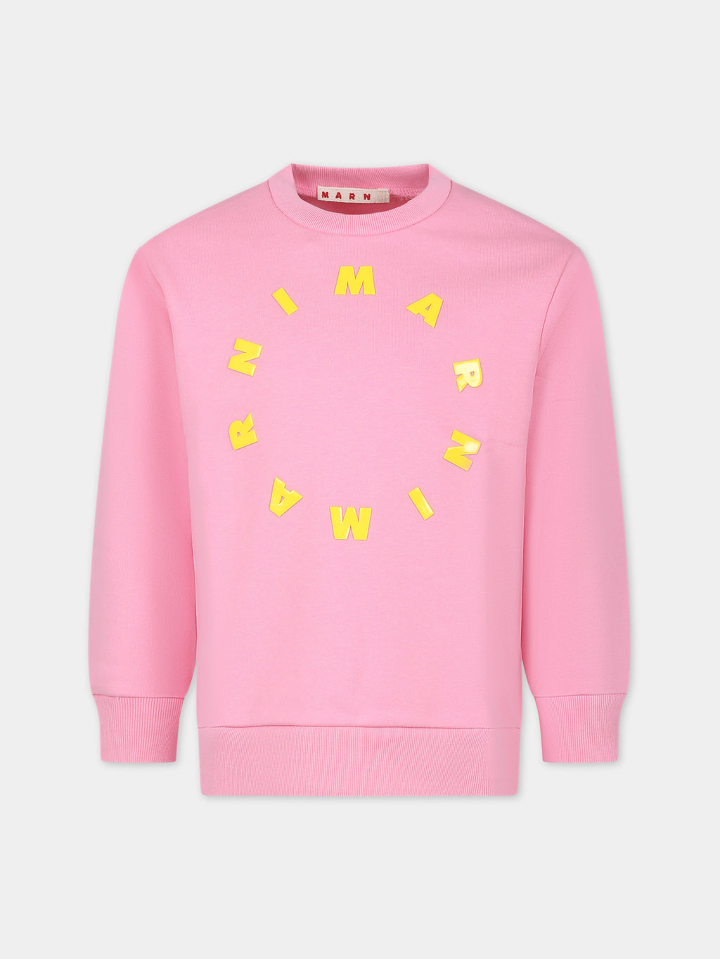 Pink sweatshirt for girl with logo