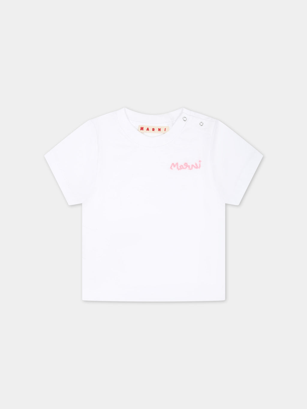 White t-shirt for baby girl with logo