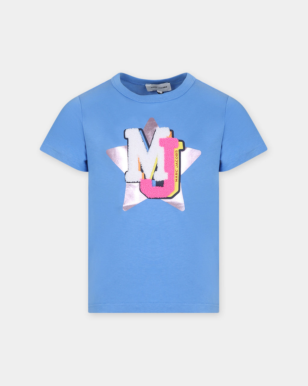 Light blue t-shirt for girl with logo and star