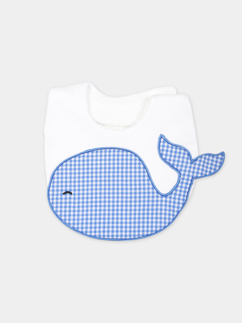 White bib for baby boy with whale