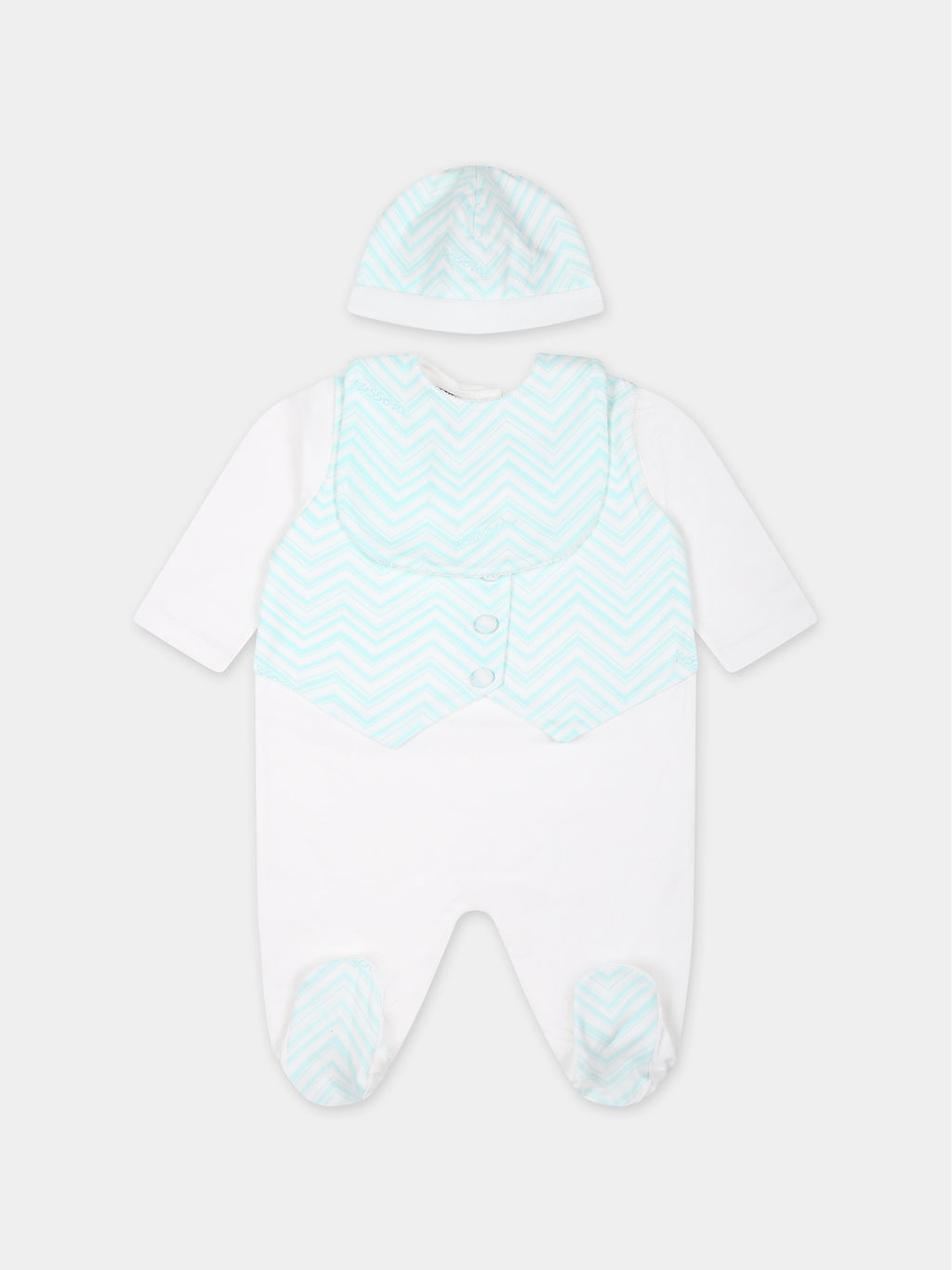 Set bianco per neonato con motivo chevron