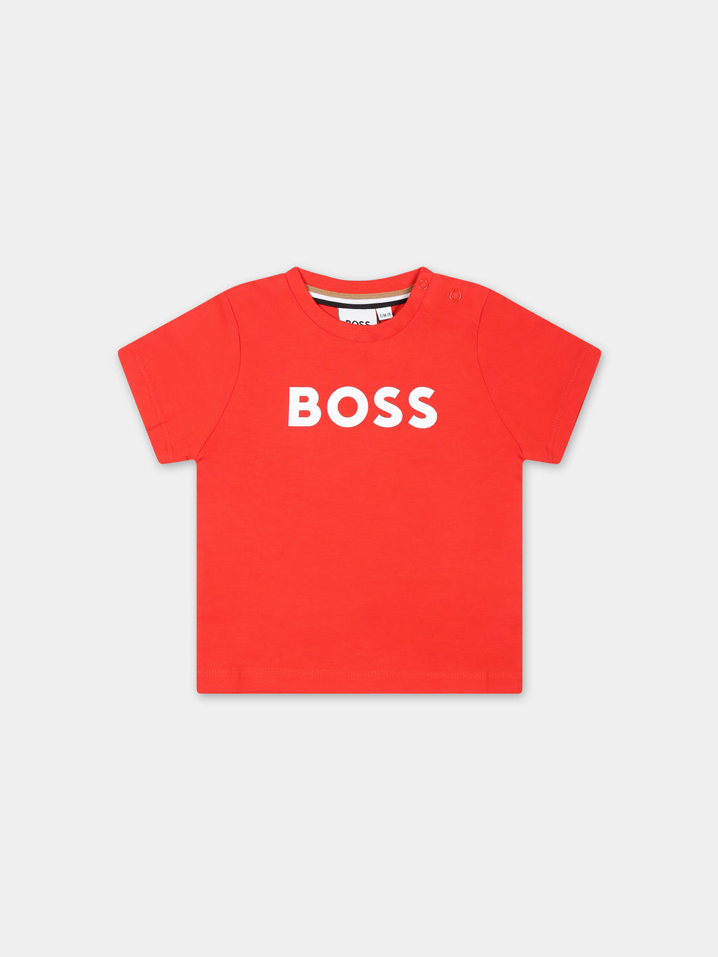 Red t-shirt for baby boy with logo