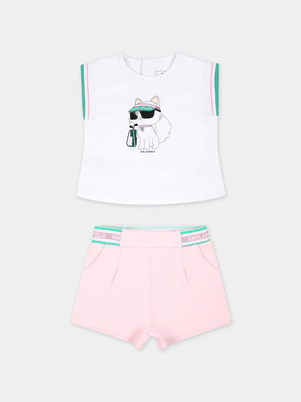 Ensemble rose pour bébé fille avec Choupette et logo