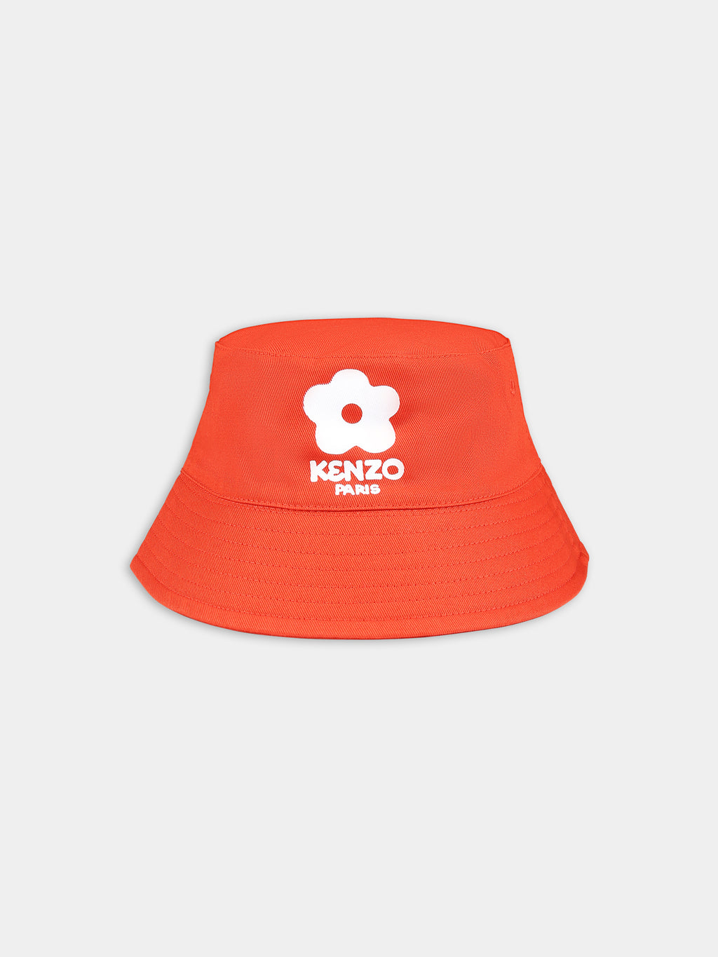 Red cloche for girl with logo and flower