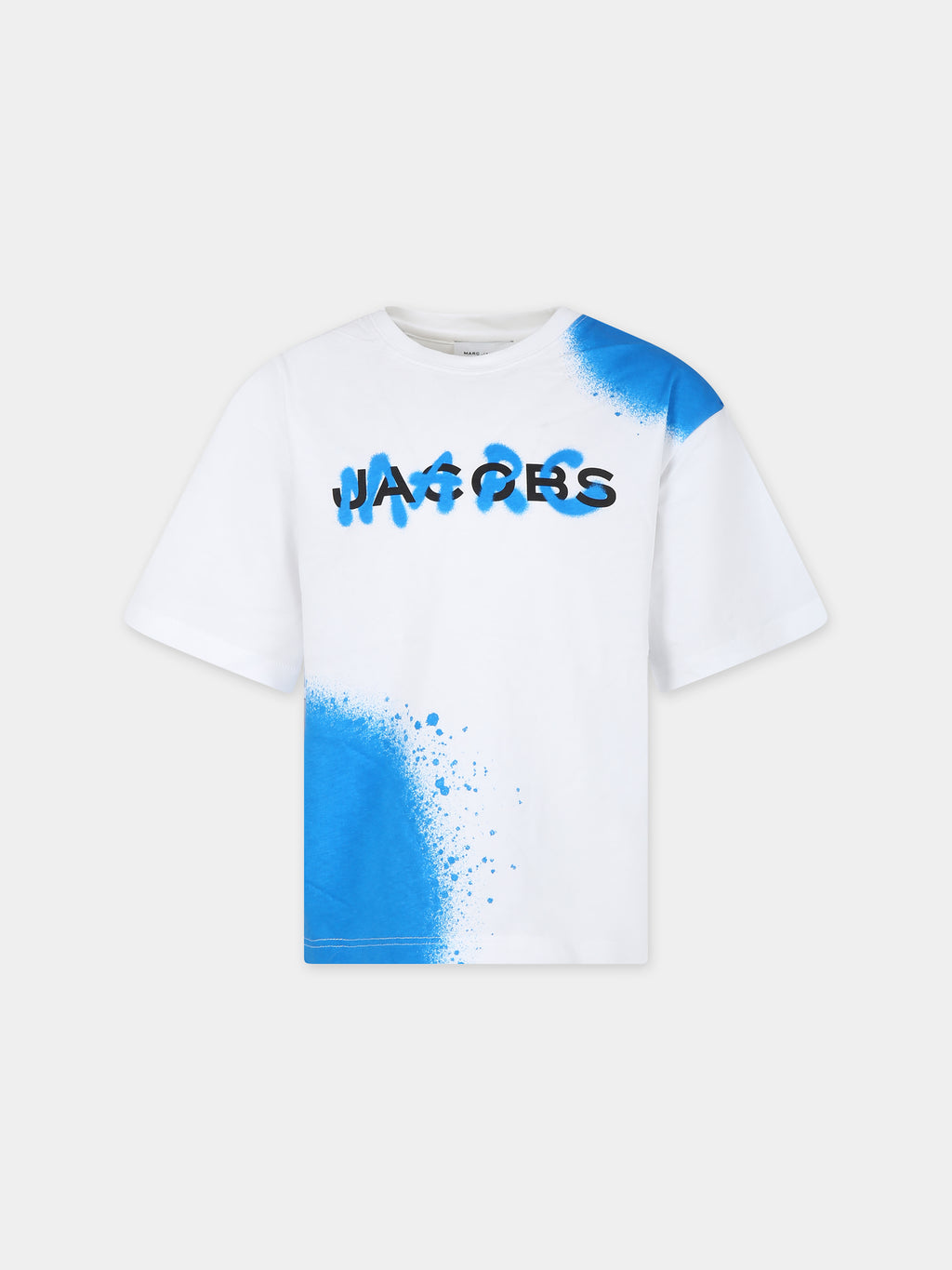 White t-shirt for kids with logo and print