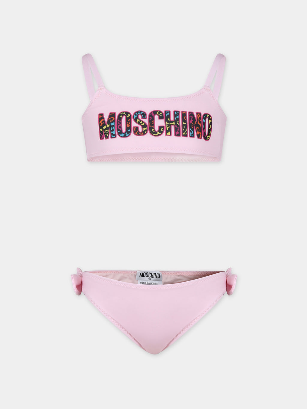 Pink bikini for girl with logo