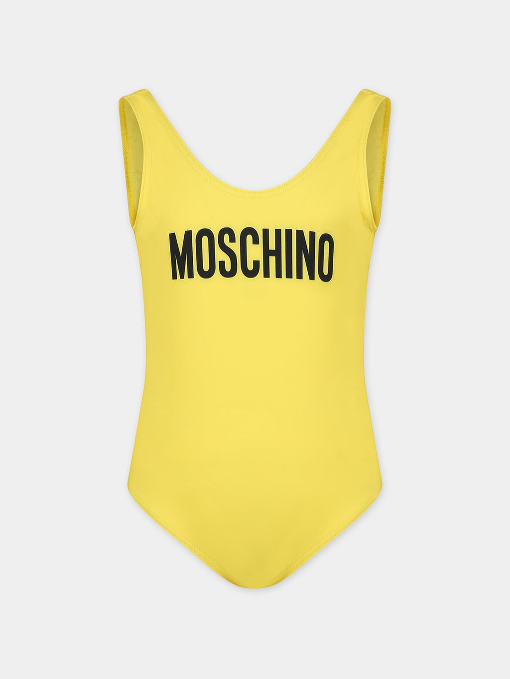 Maillot de bain jaune pour fille avec logo