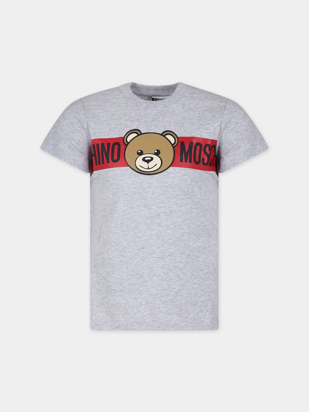 Grey t-shirt for kids with Teddy Bear and logo