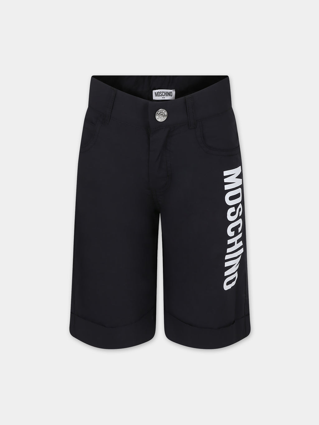 Shorts neri per bambini con logo