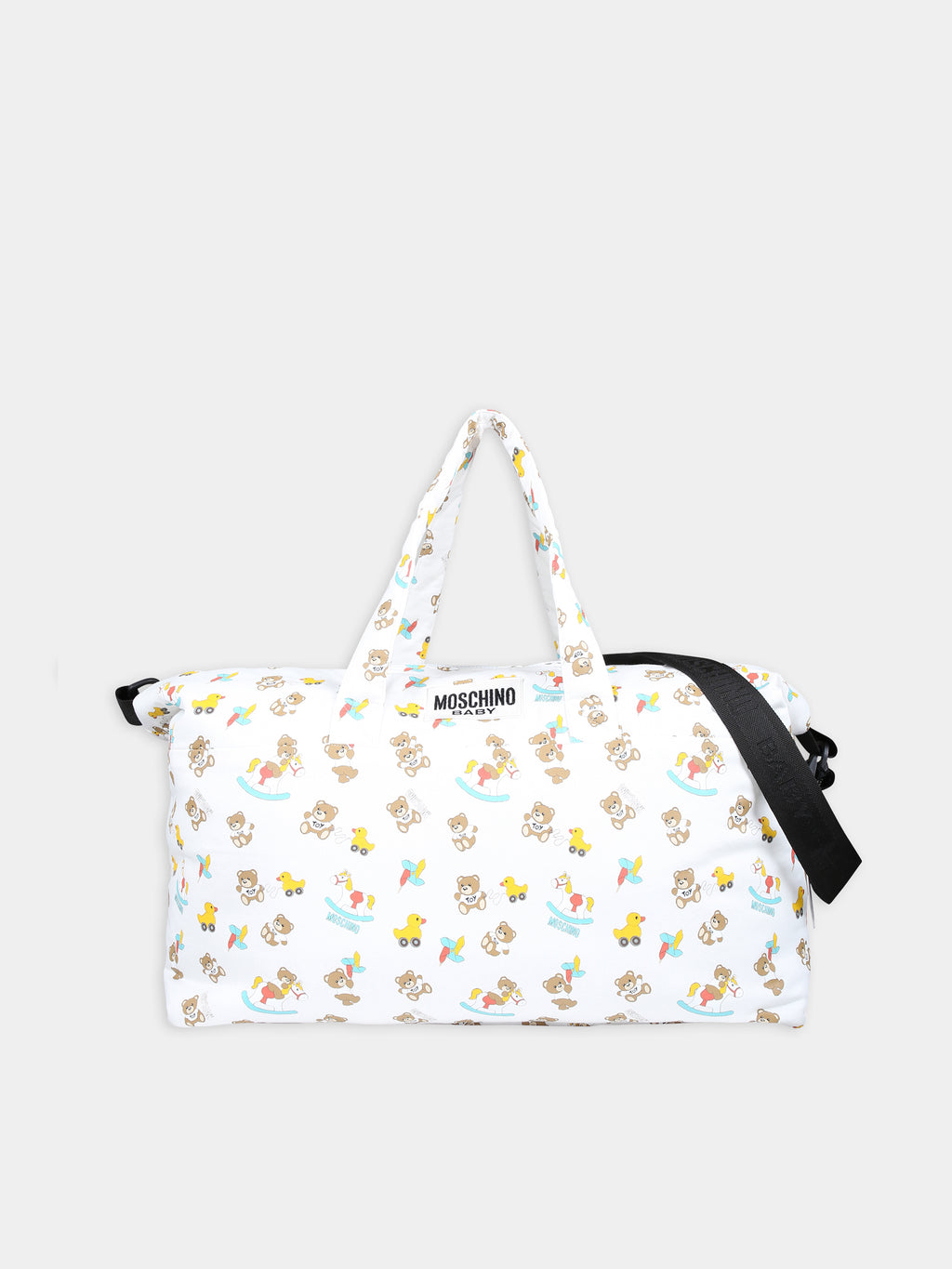 White changing bag for babykids with Teddy Bear and print