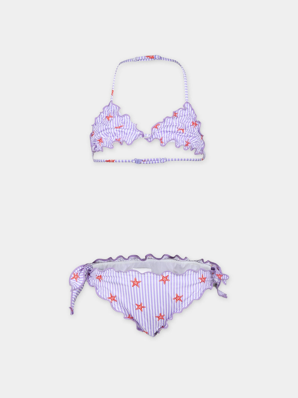 Bikini violet pour fille avec imprimé étoiles de mer