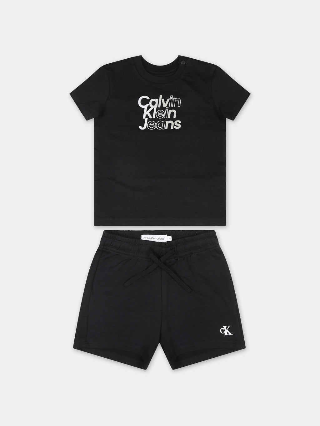 Completo nero per neonato con logo