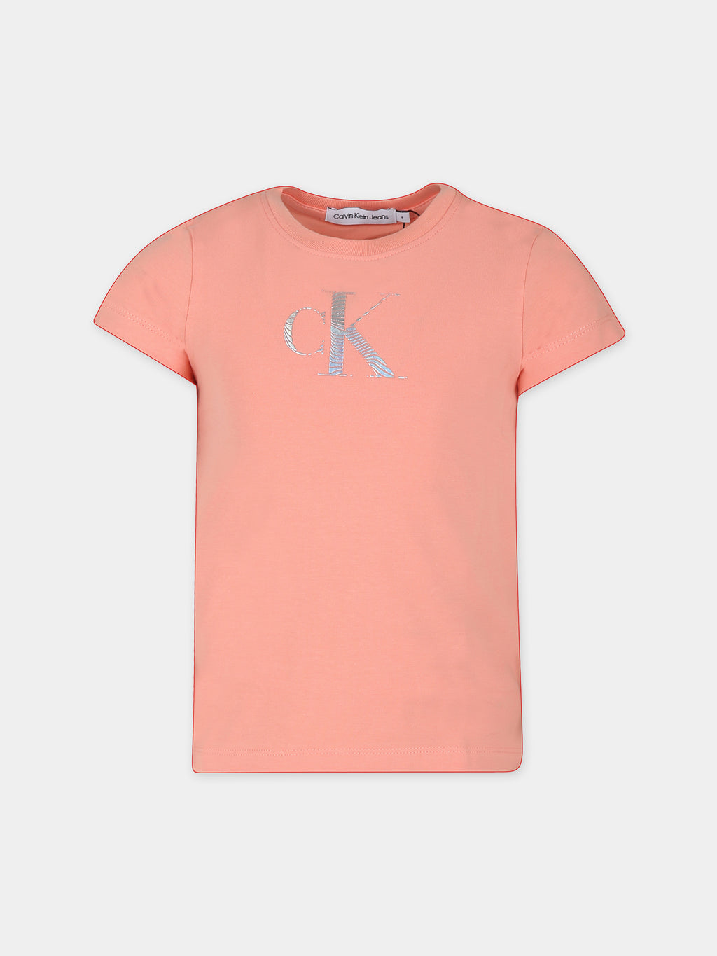 T-shirt rose pour fille avec logo
