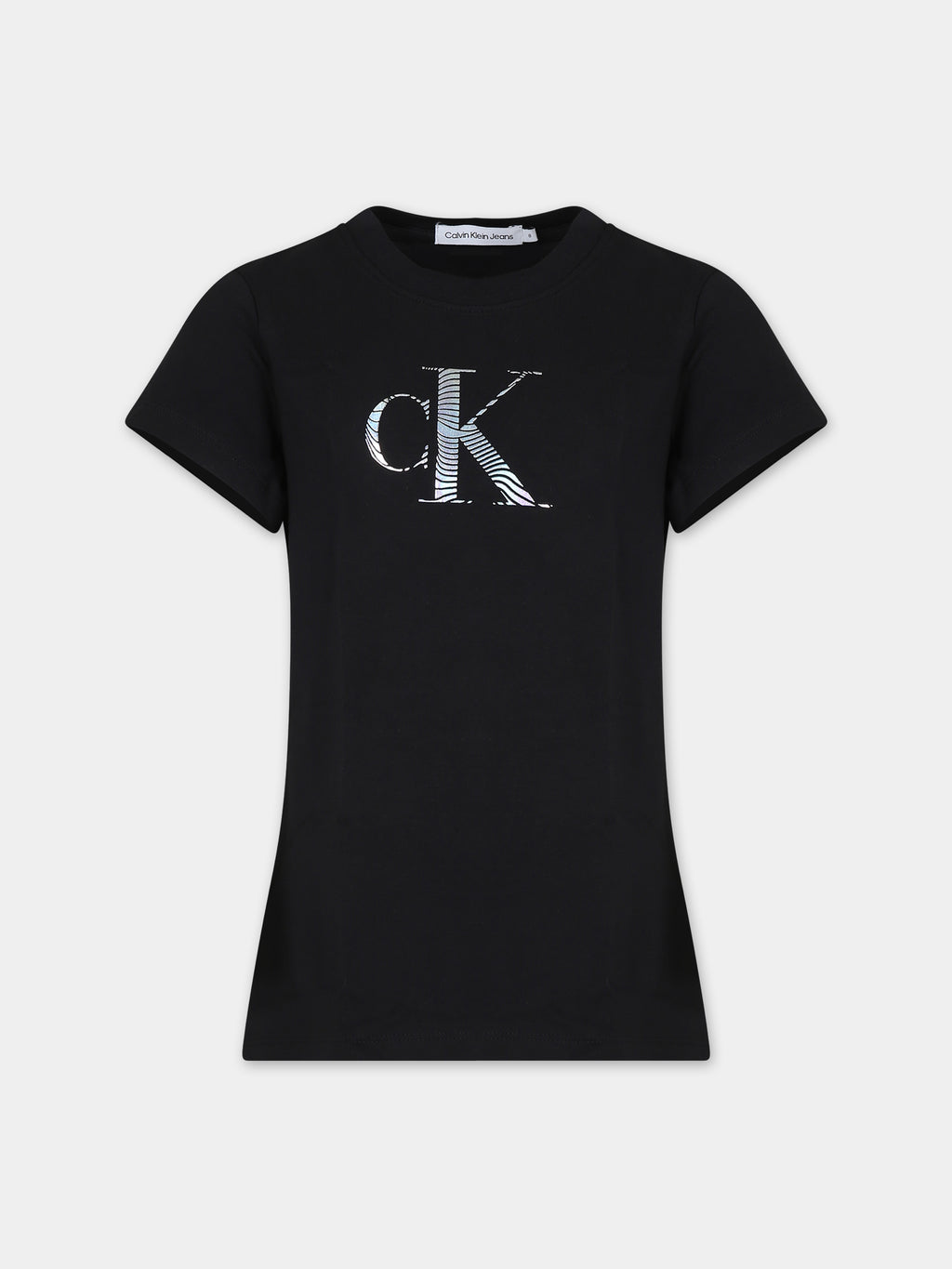T-shirt noir pour fille avec logo