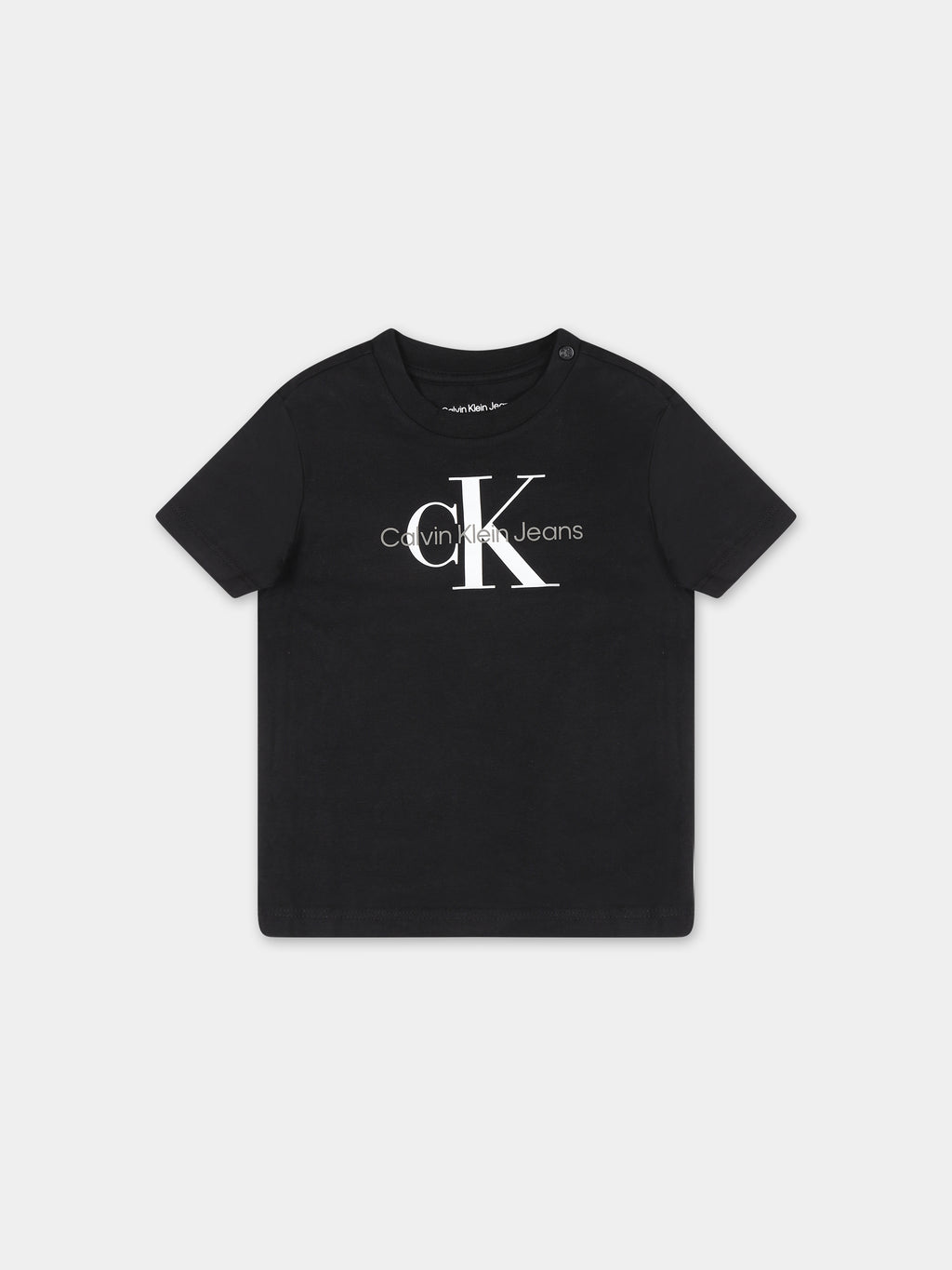T-shirt nera per neonato con logo