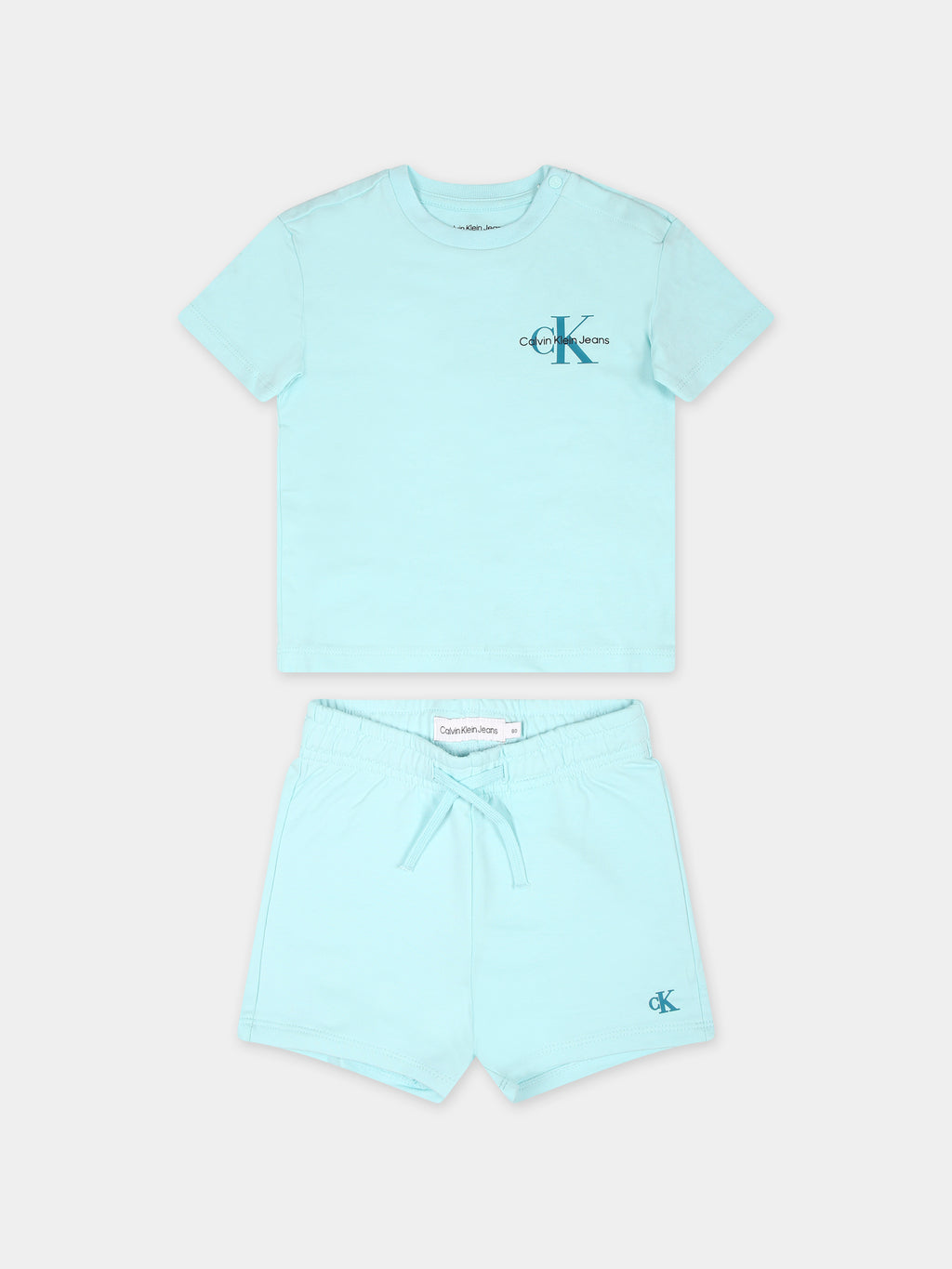 Ensemble bleu ciel pour bébé enfants avec logo