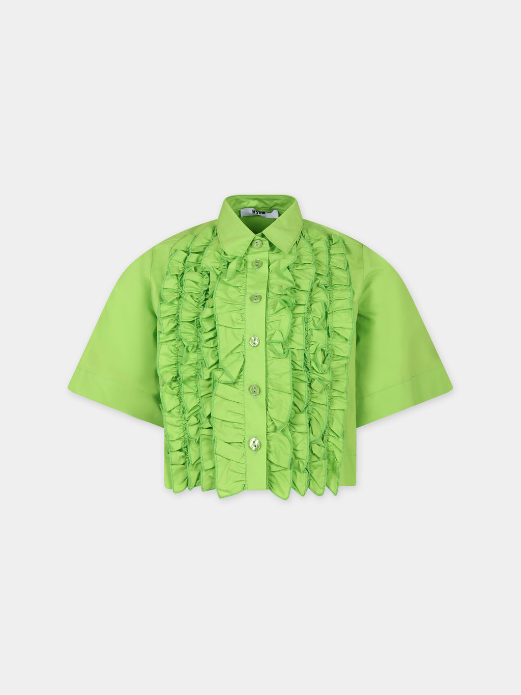 Camicia verde per bambina con logo