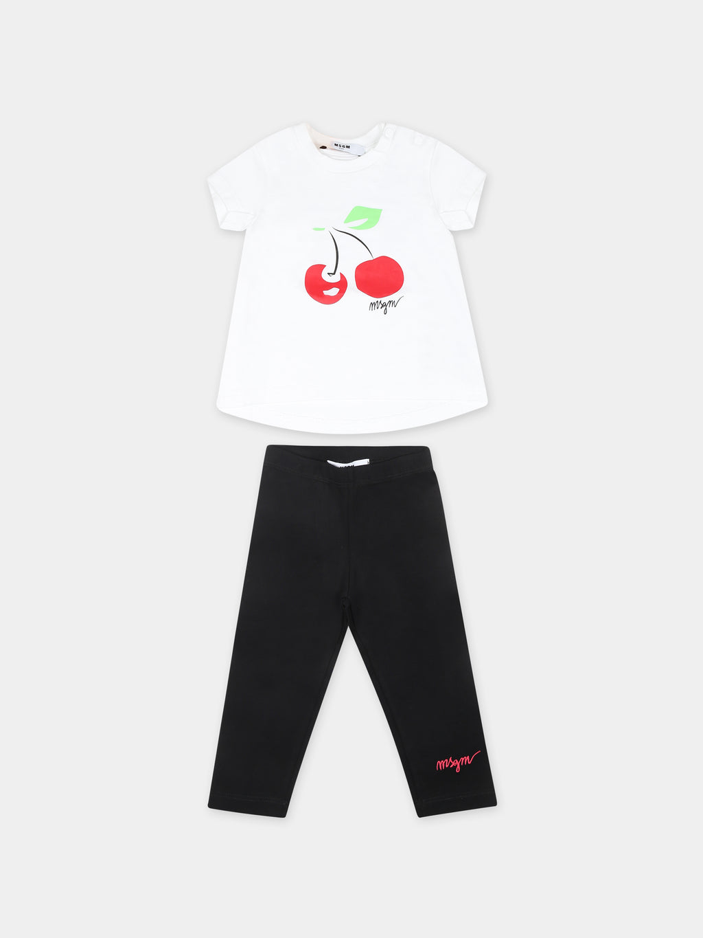 Ensemble blanc pour bébé fille avec imprimé cerises