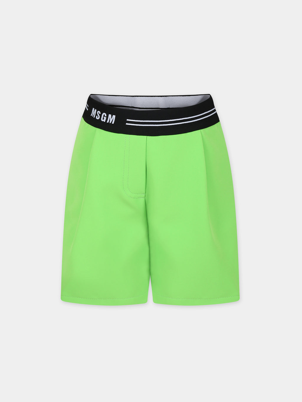 Green shorts for girl with logo