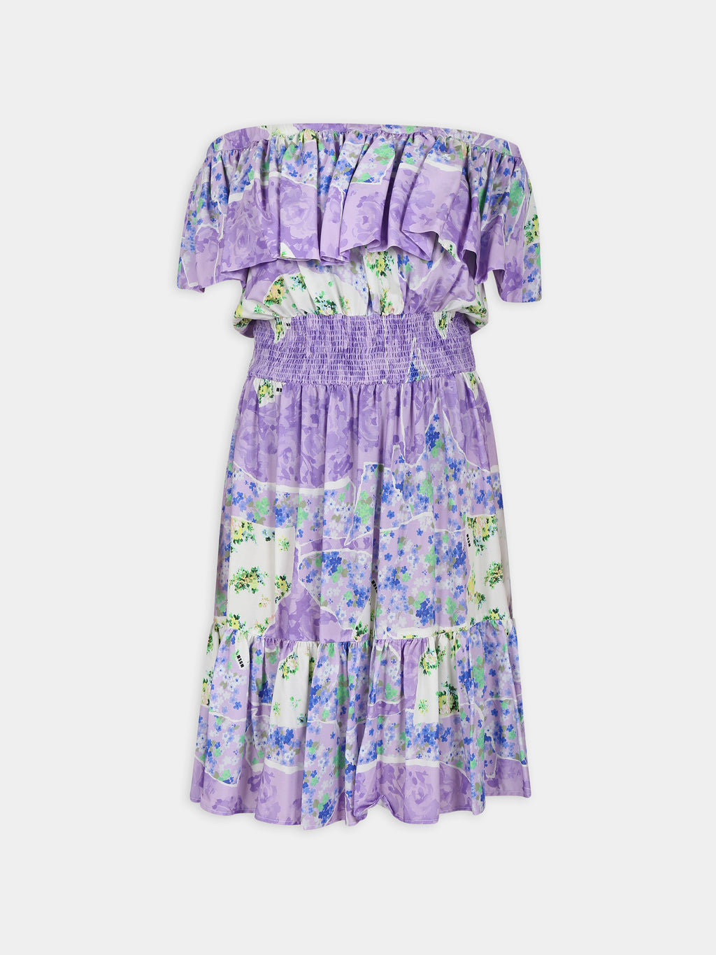 Purple dress for girl with floral print