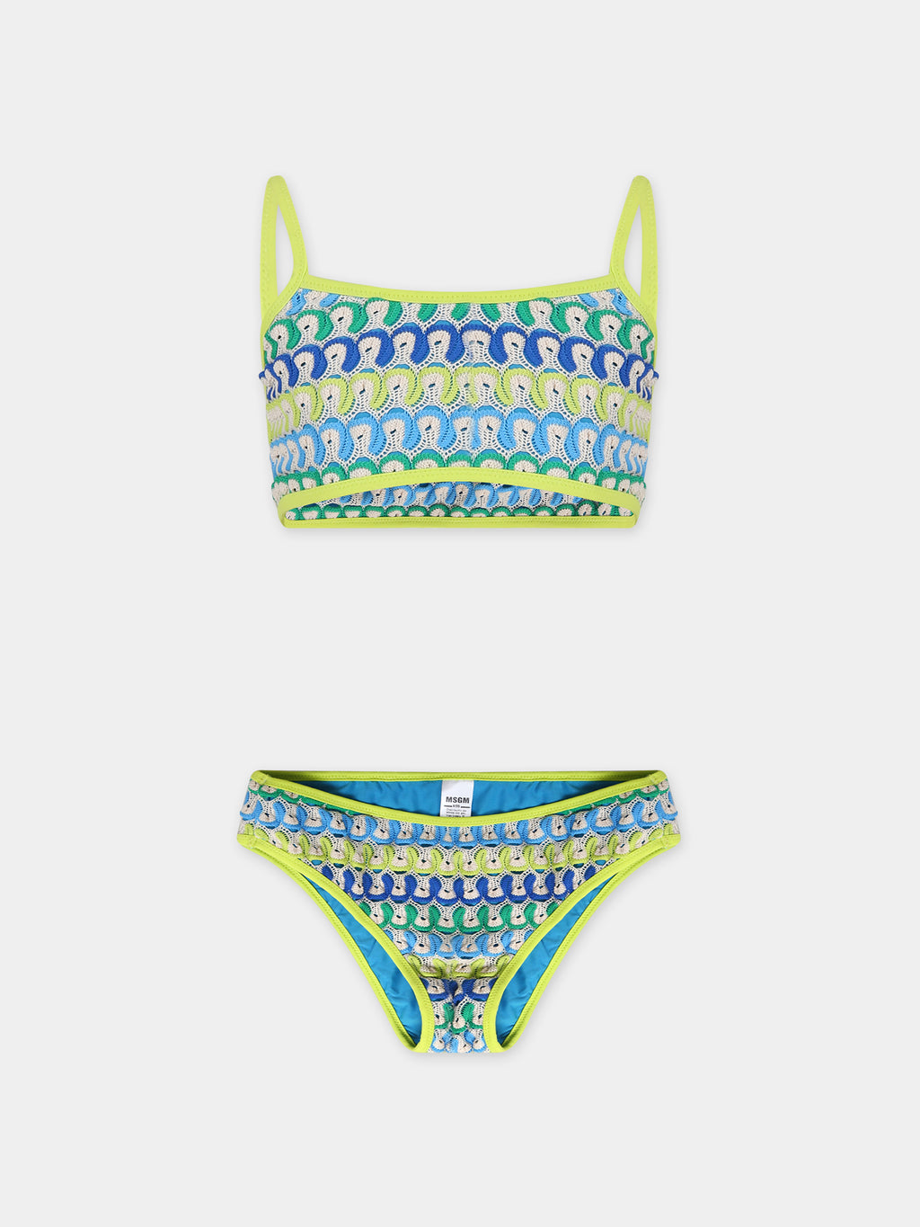 Bikini ivoire pour fille avec motif de vagues