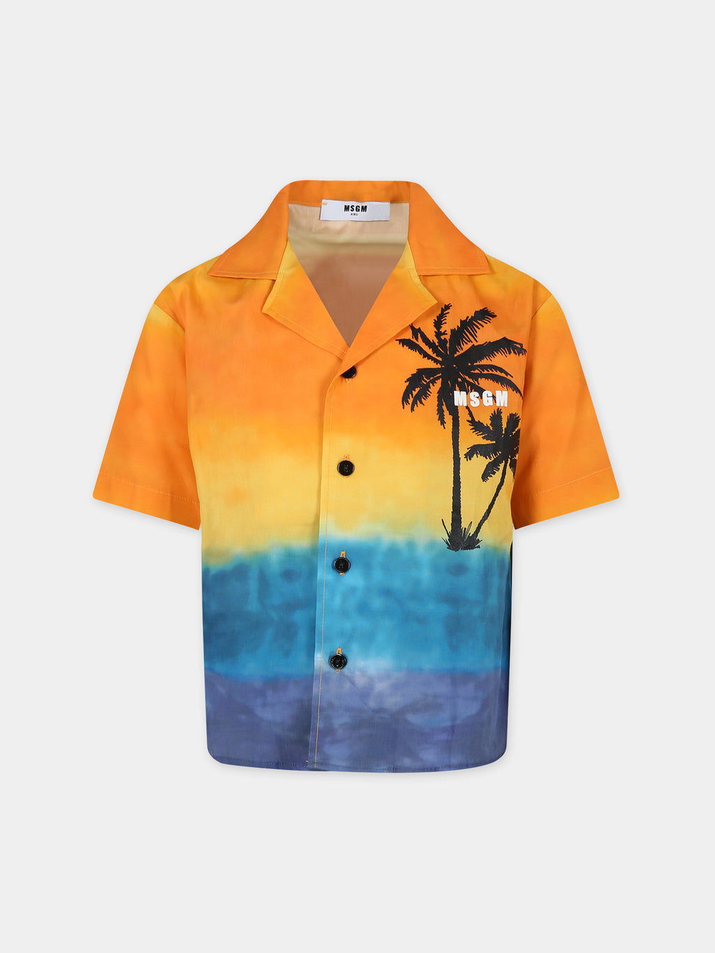 Chemise orange pour garçon avec imprimé palmier