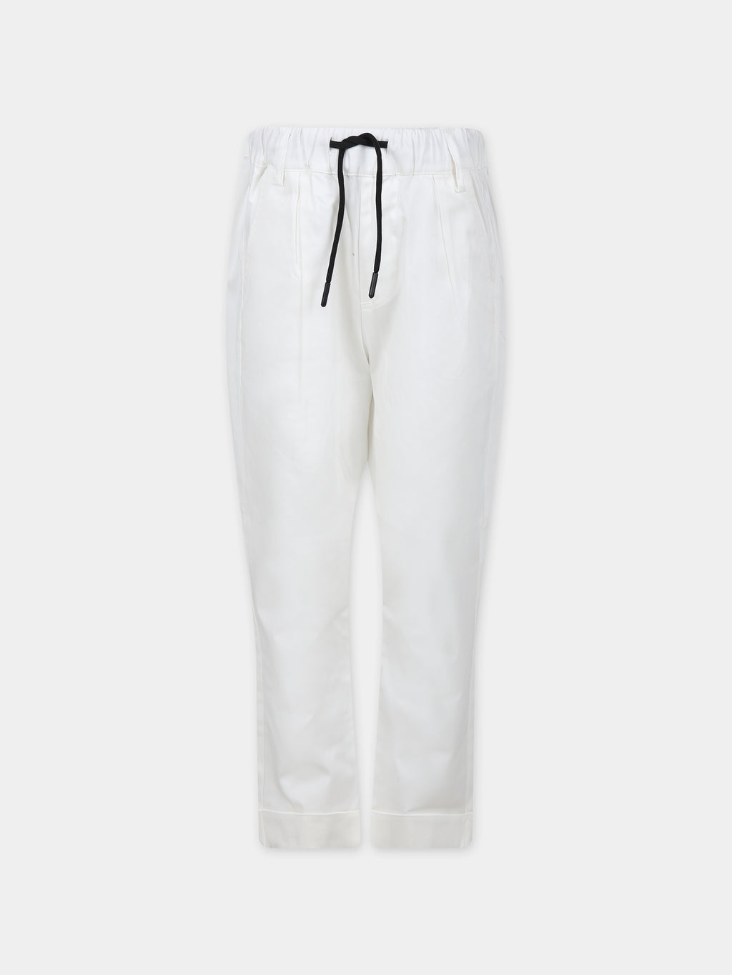 Ivory trousers for boy with logo