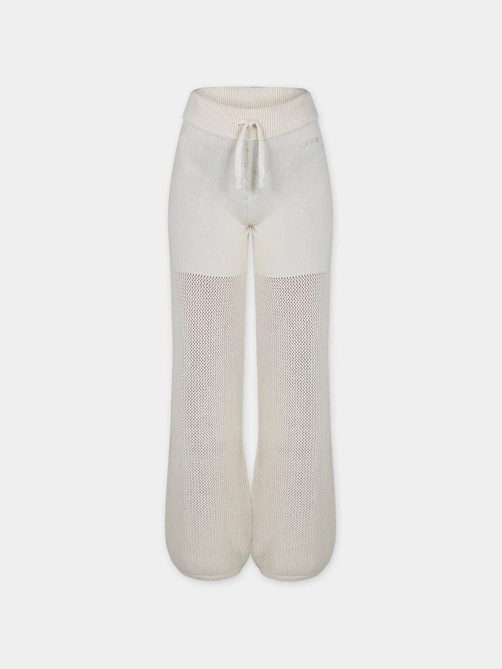 Pantalon ivoire pour fille avec logo
