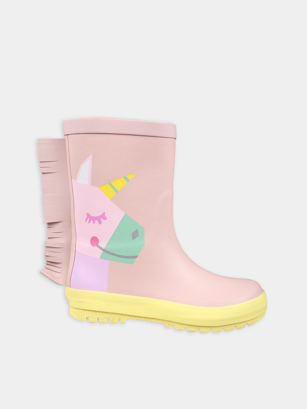Pink rain boots for girl with unicorns