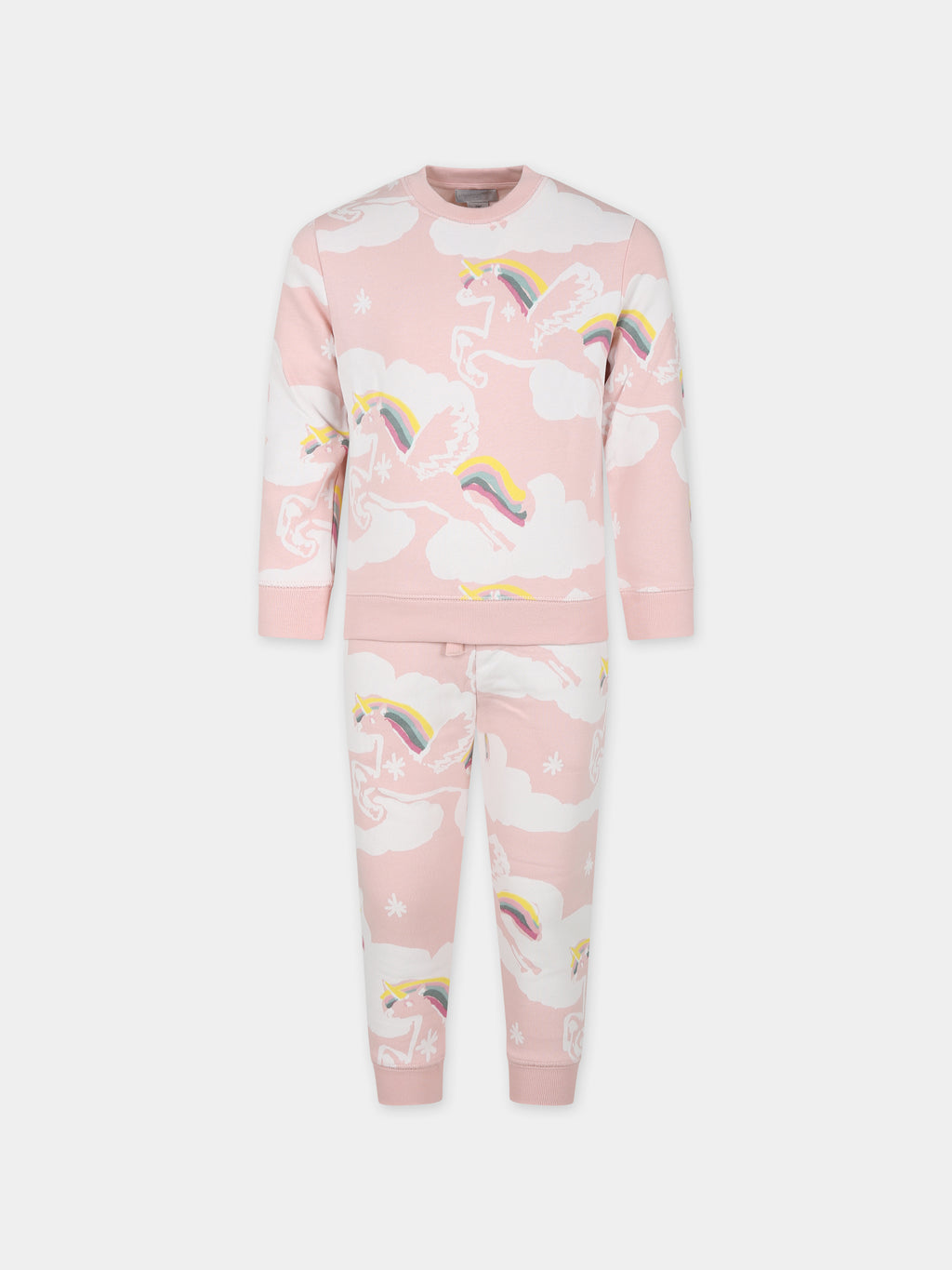 Pink suit for girl with unicorn