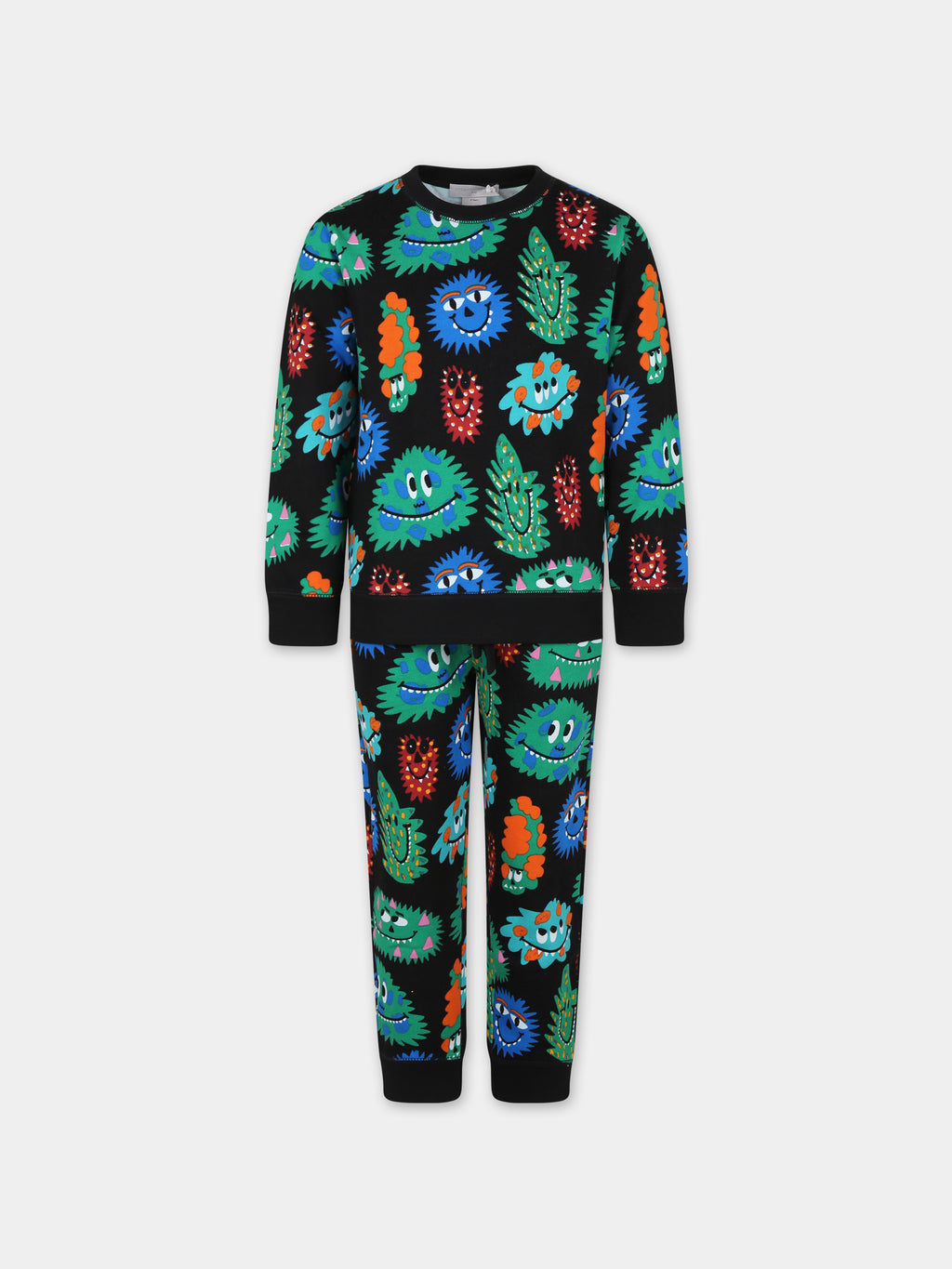 Black set for boy with monster print