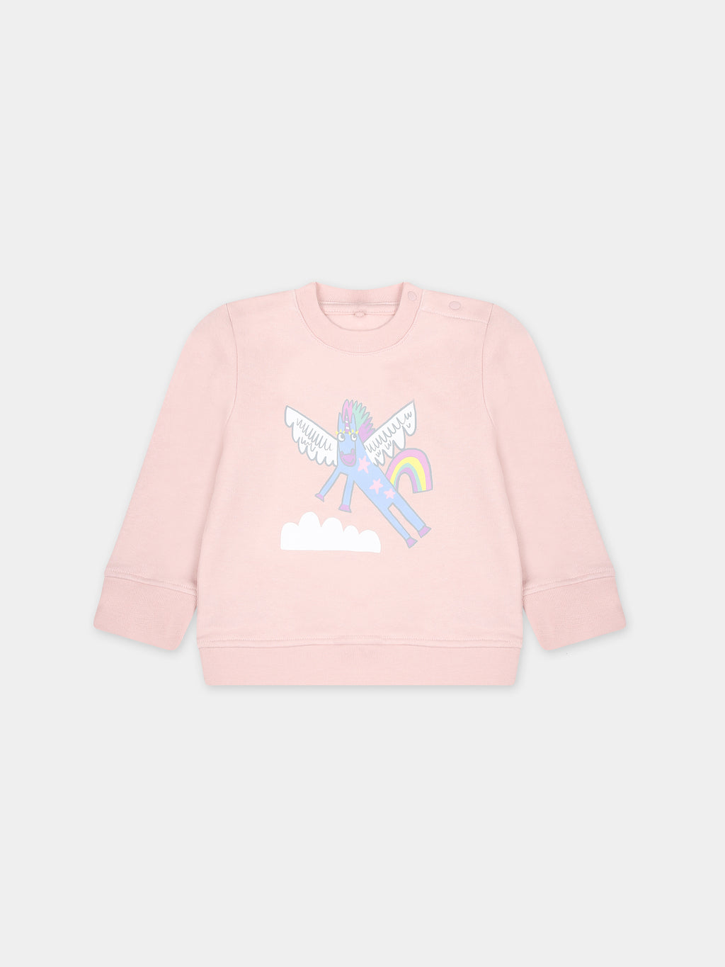 Pink sweatshirt for baby girl with unicorn