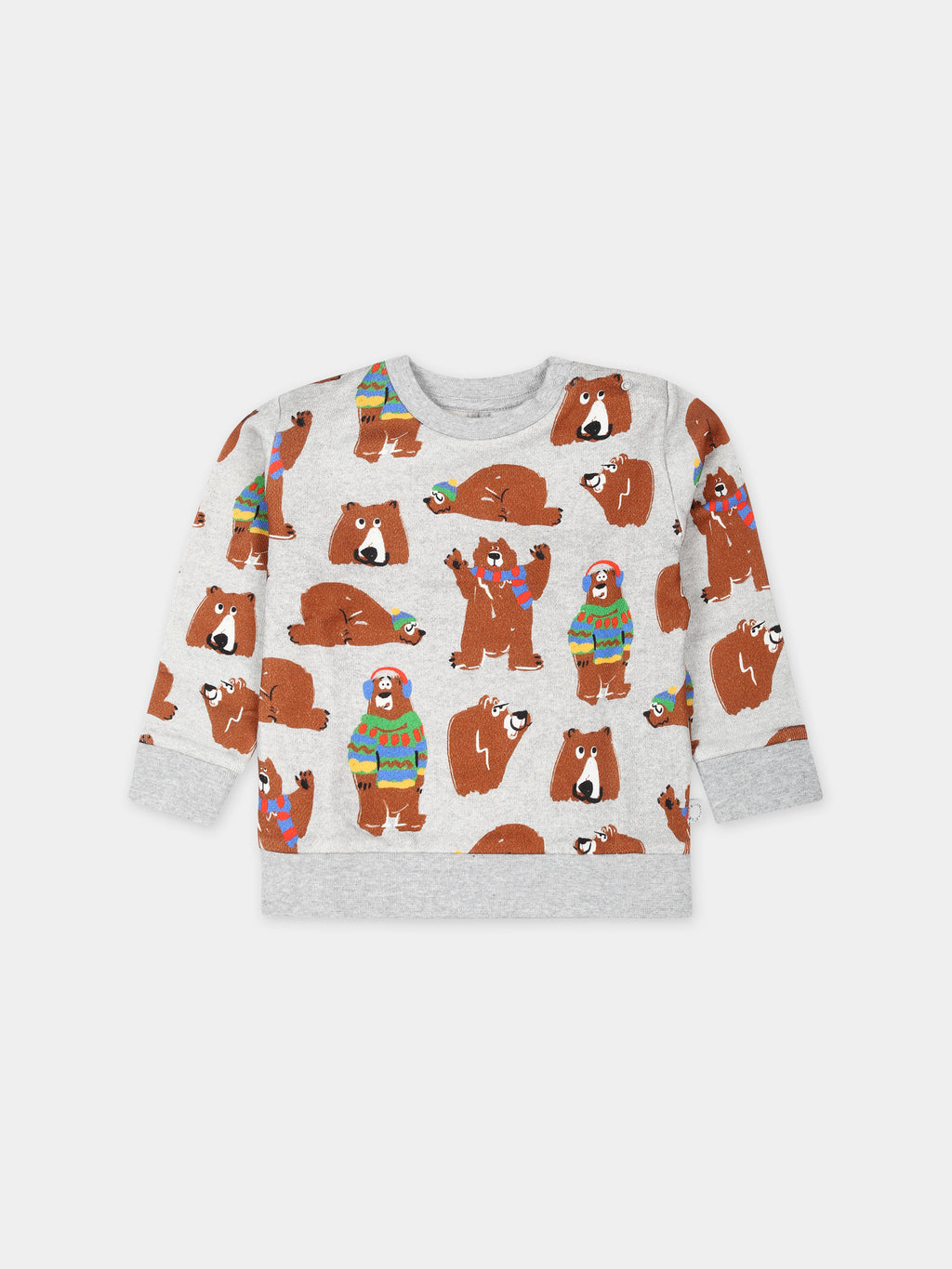 Sweat-shirt gris pour bébé garçon avec imprimé ours