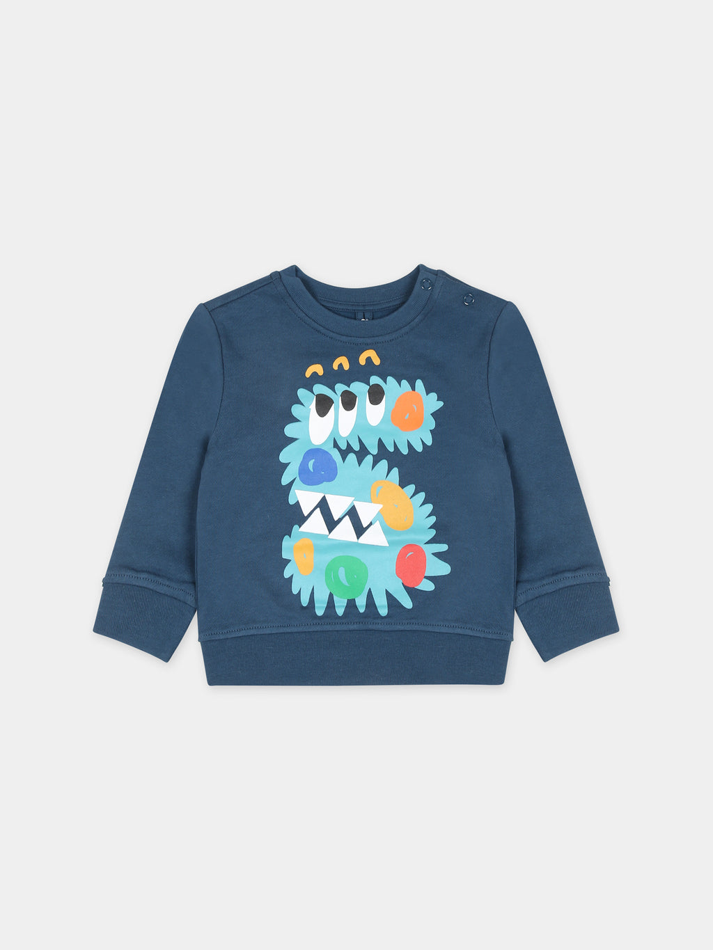 Sweat-shirt bleu pour bébé garçon avec monstre