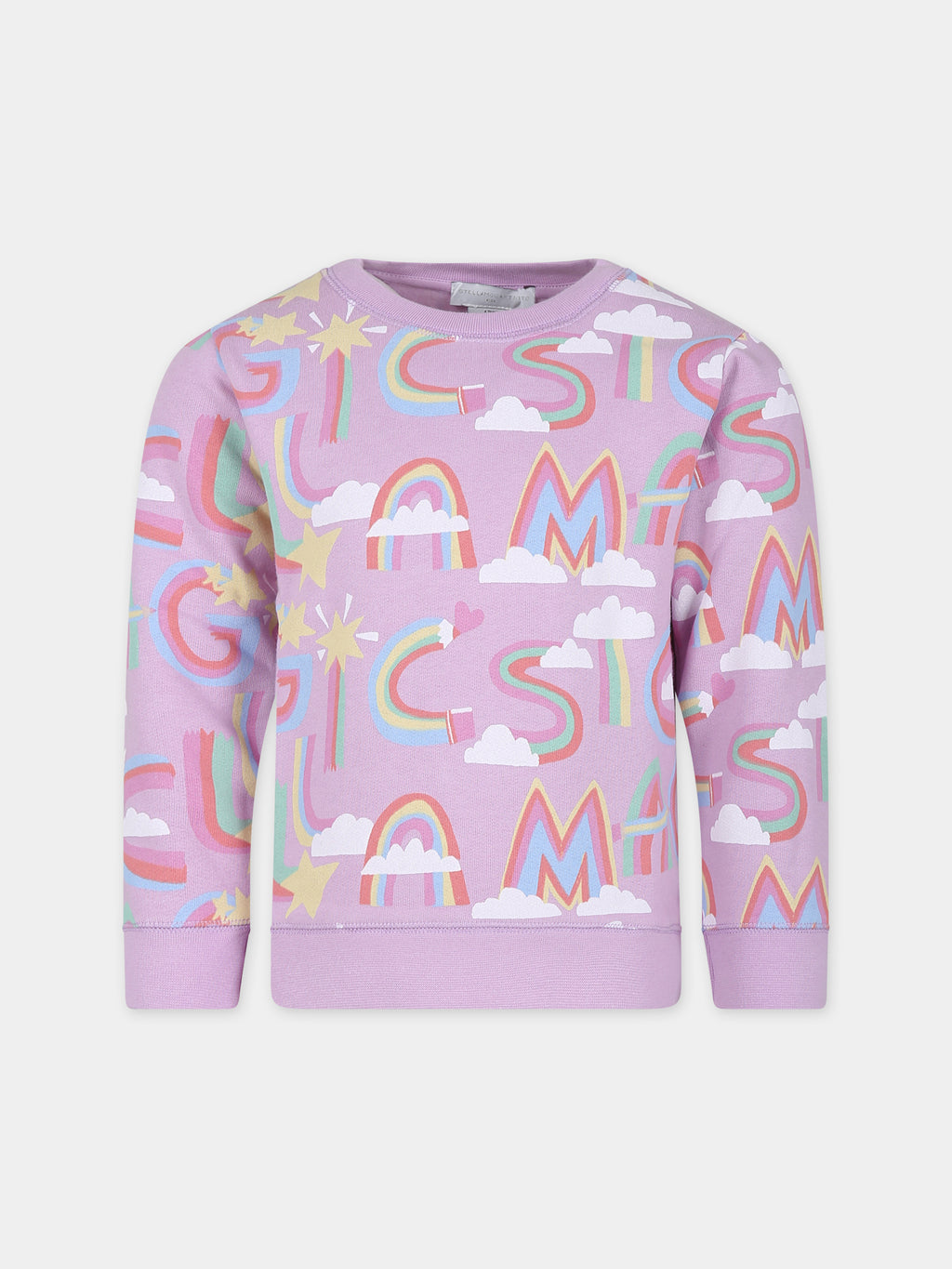 Purple sweatshirt for girl with rainbow logo