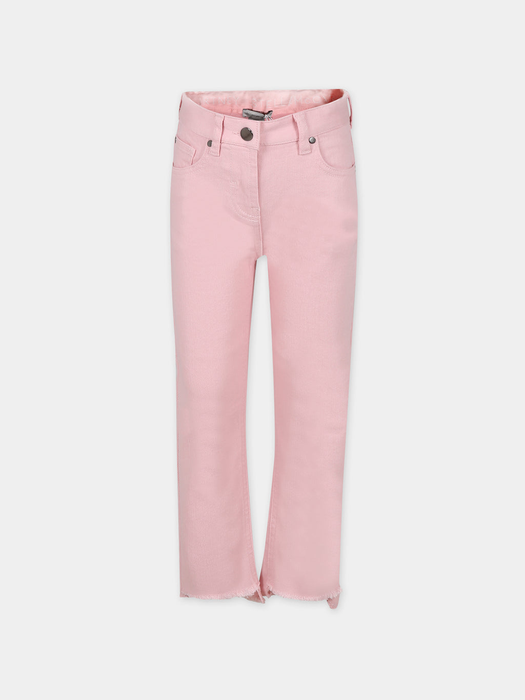 Pink jeans for girl with logo