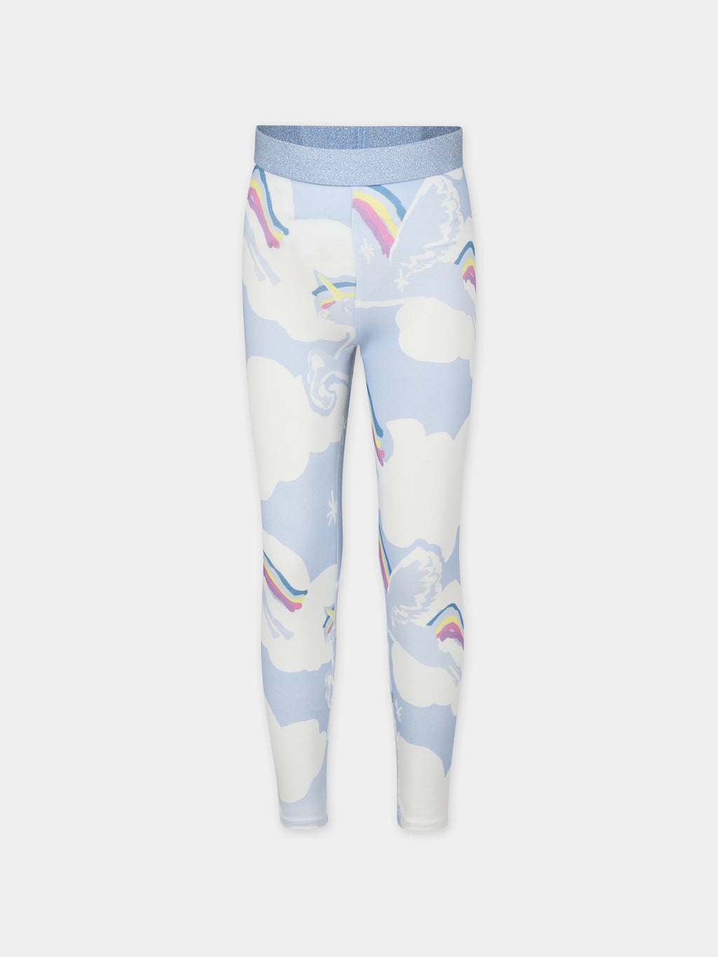 Light blue leggings for girl with unicorn