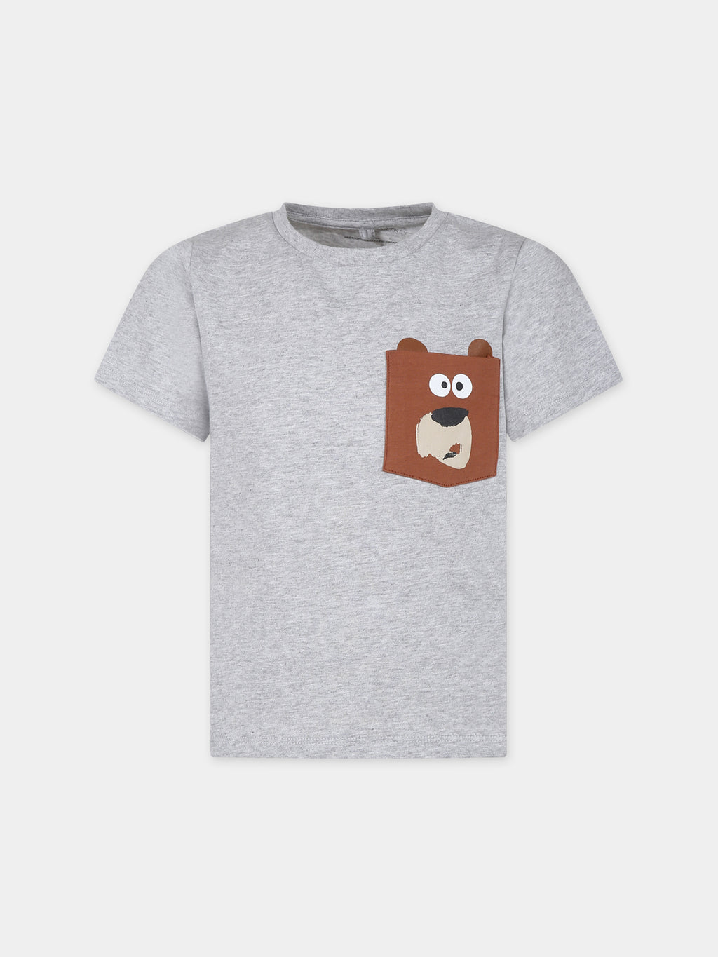 T-shirt gris pour garçon avec imprimé ours