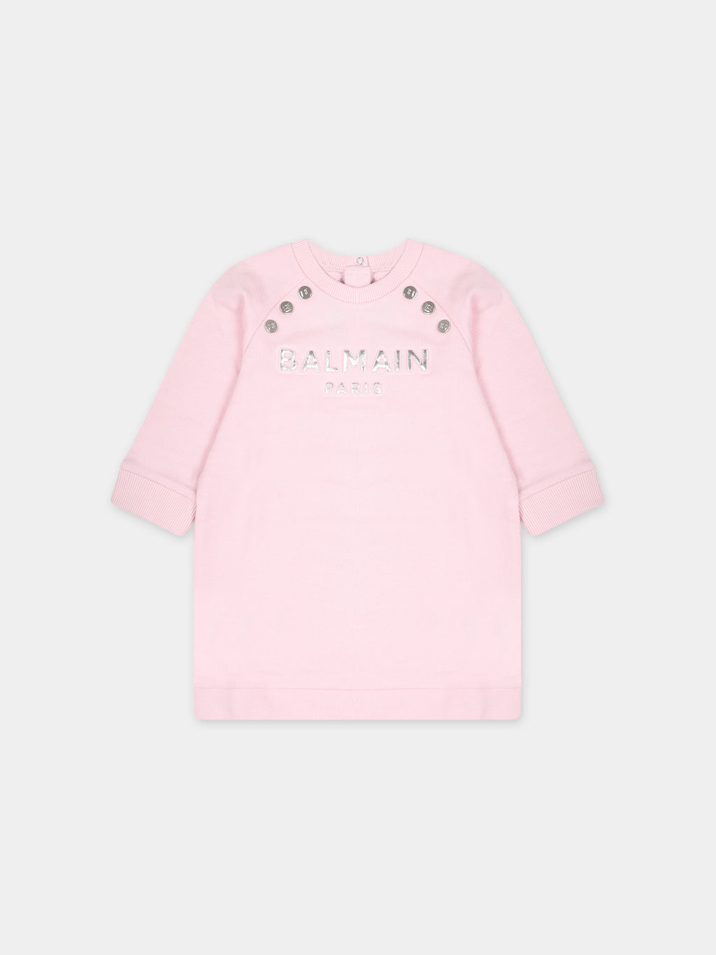 Pink dress for baby girl with logo