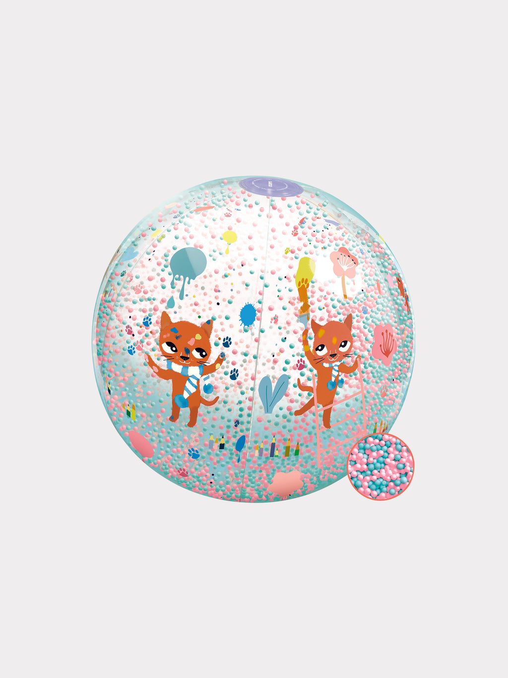 Multicolor bubble ball for kids with cat print