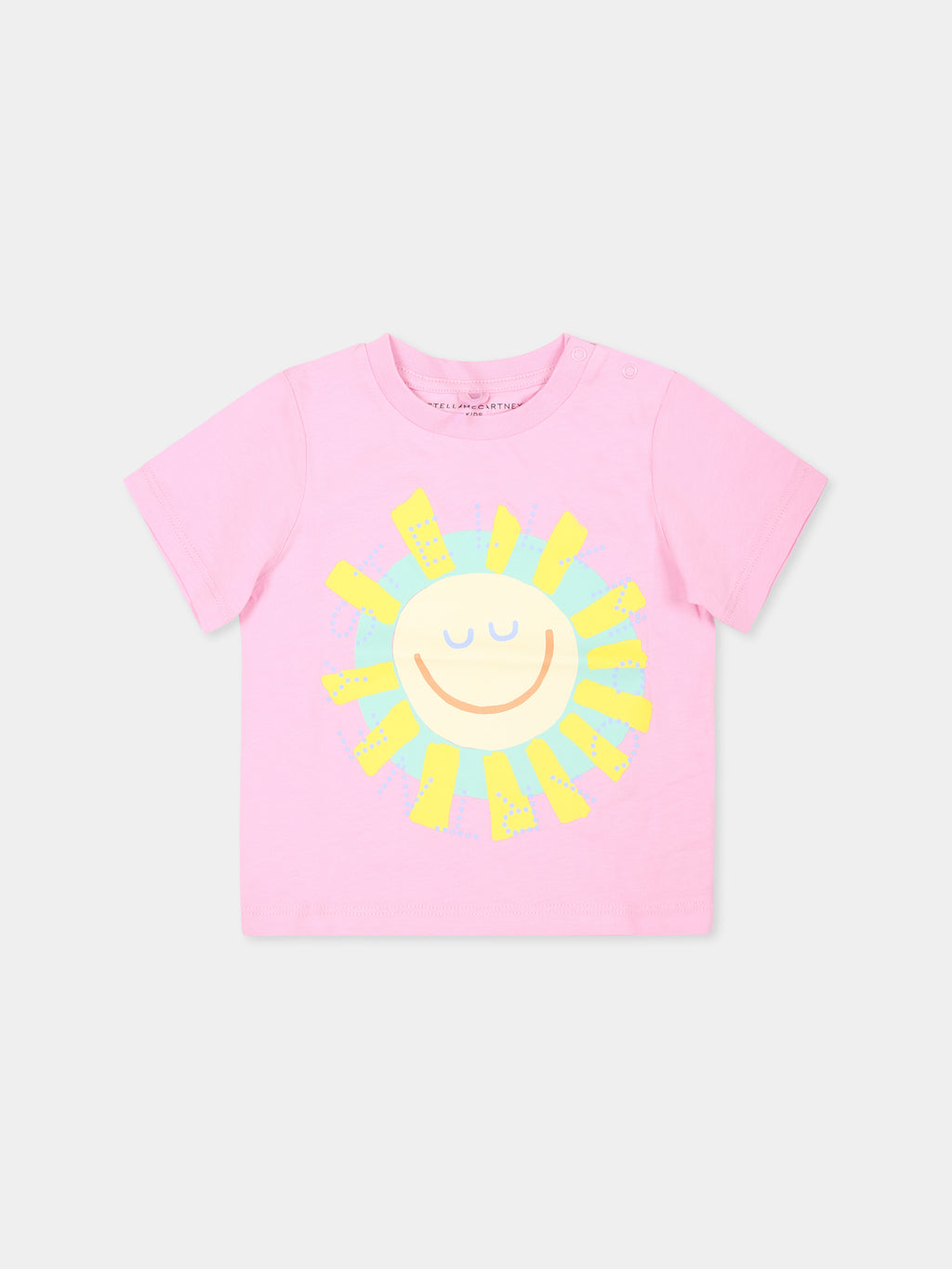 T-shirt rose pour bébé fille avec soleil