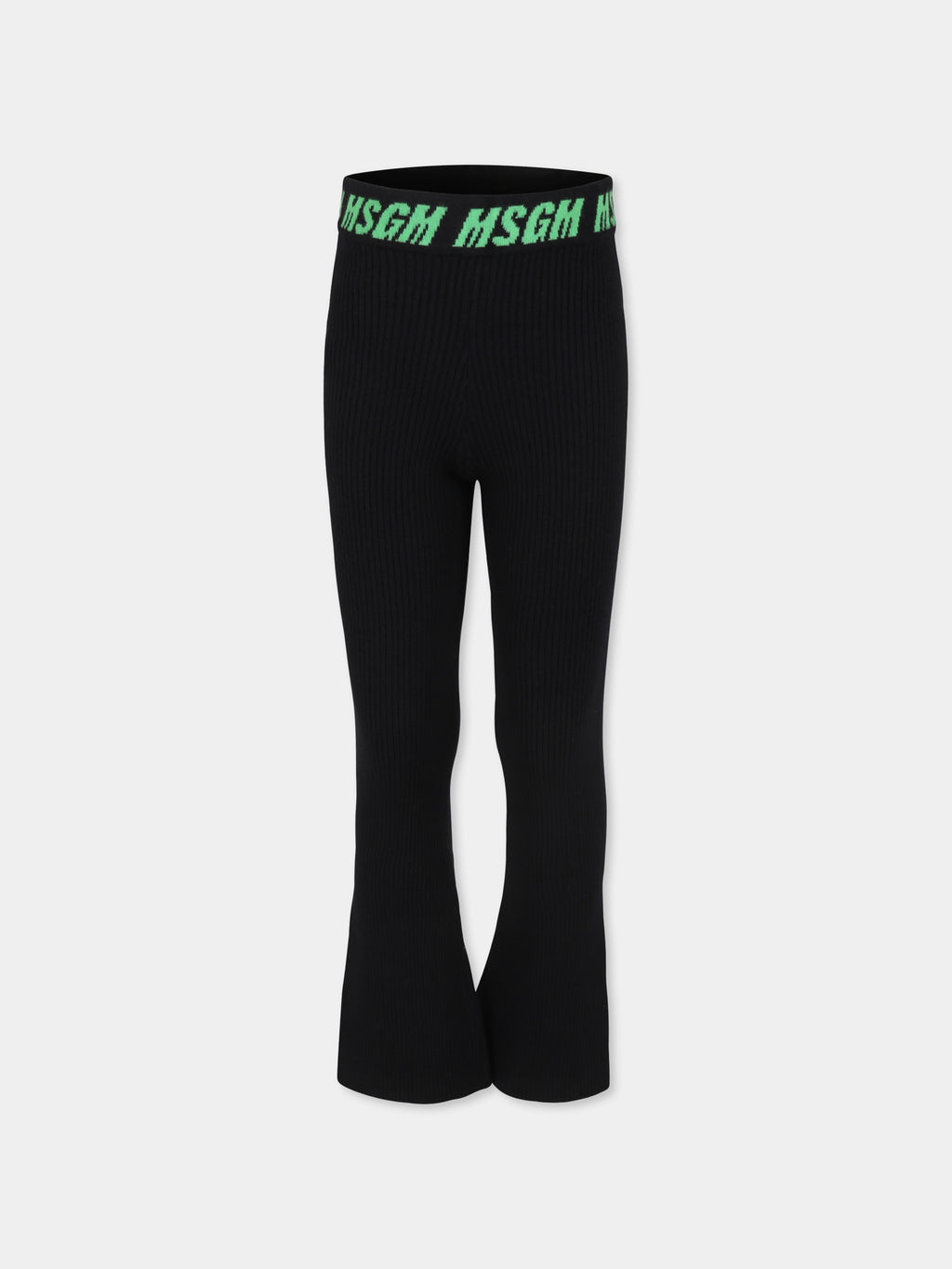 Black trousers for girl with logo