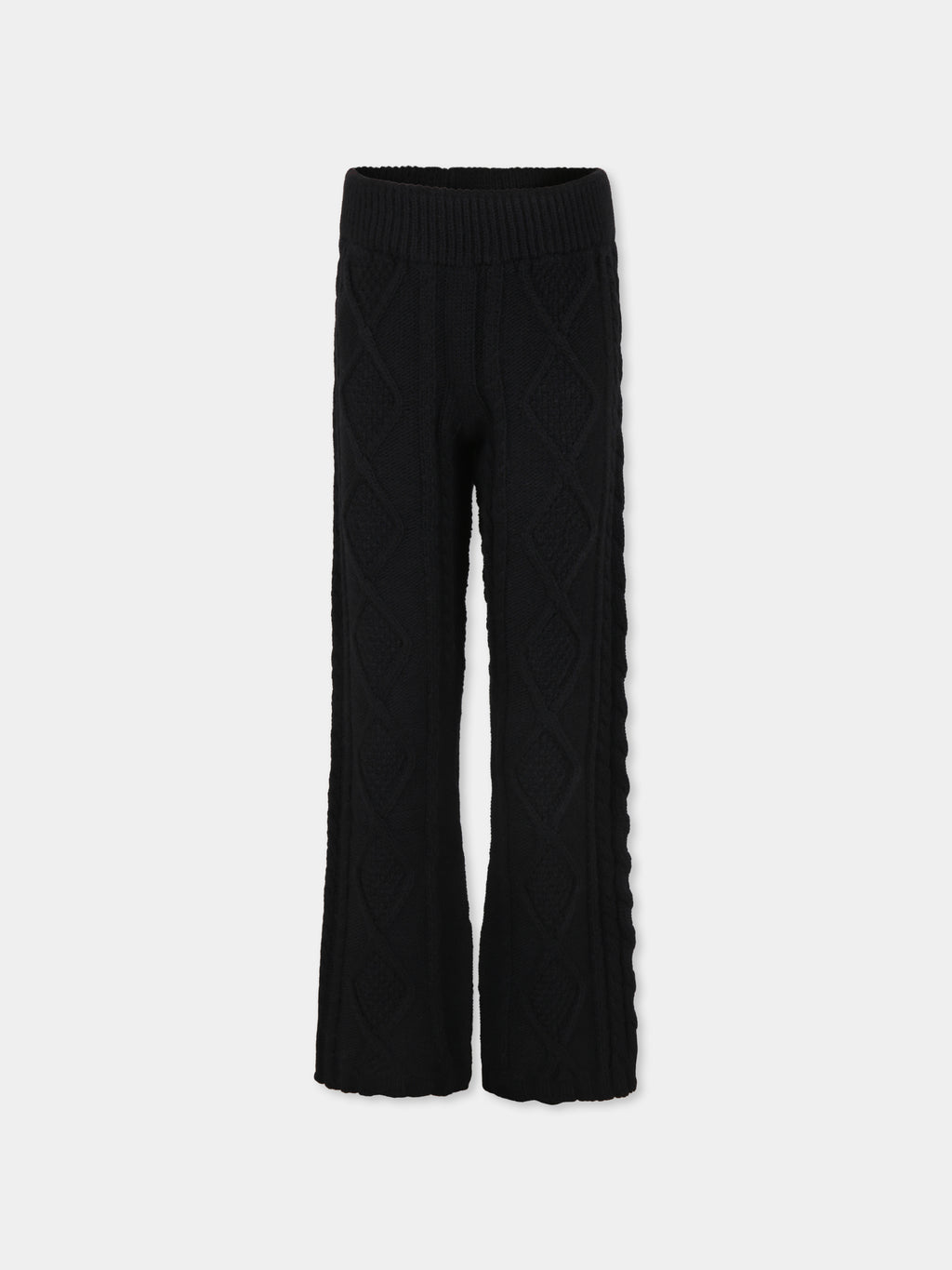 Black trousers for girl with logo