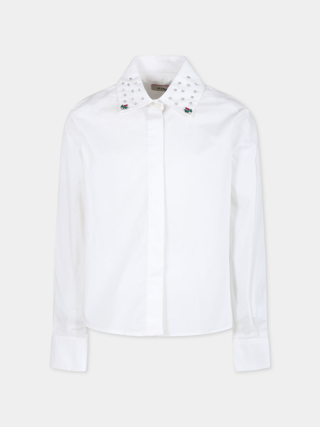 White shirt for girl with crystals