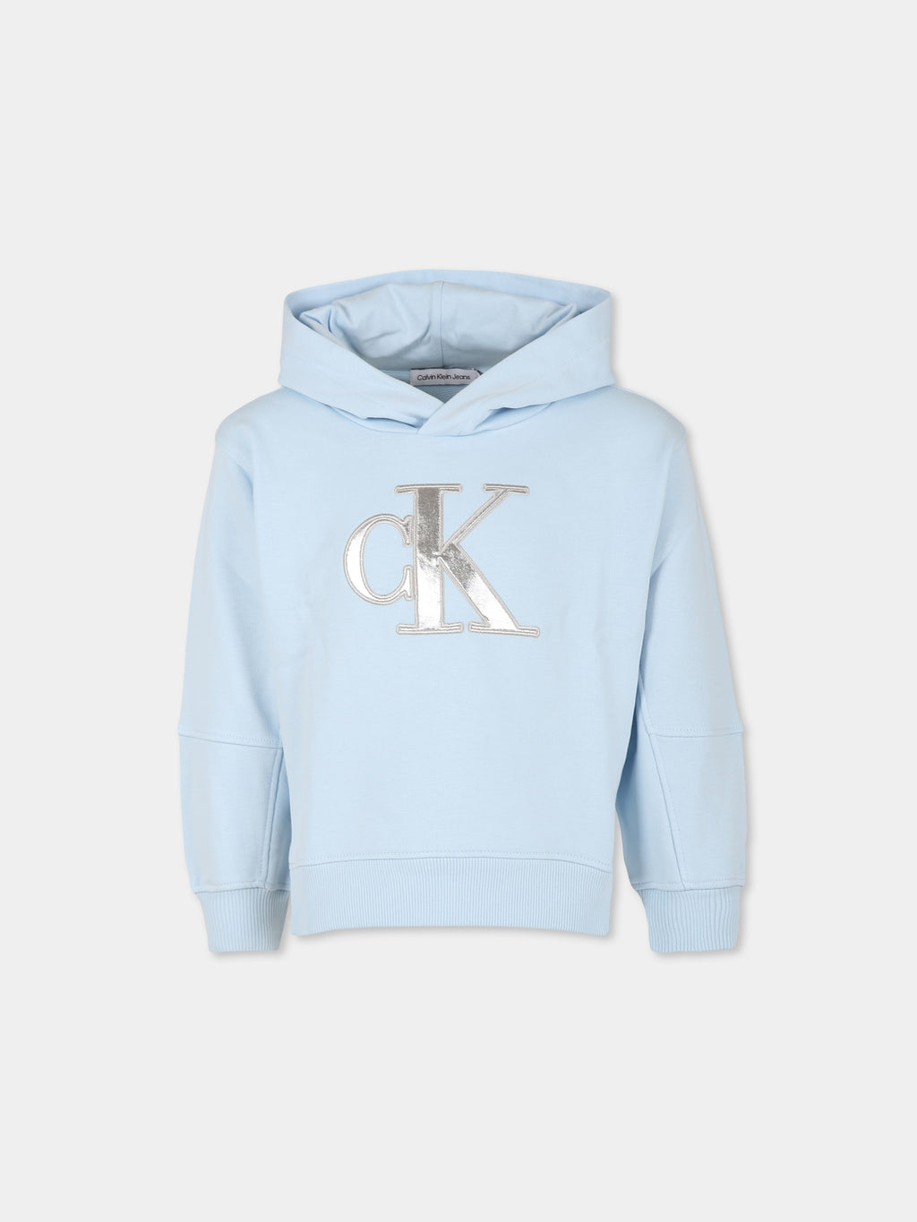 Light blue sweatshirt for girl with logo