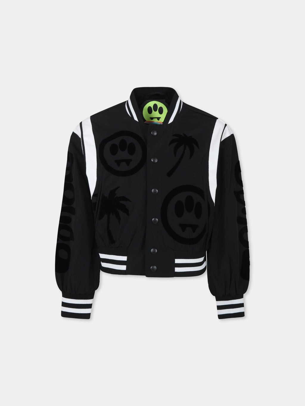 Black bomber jacket for boy with smiley