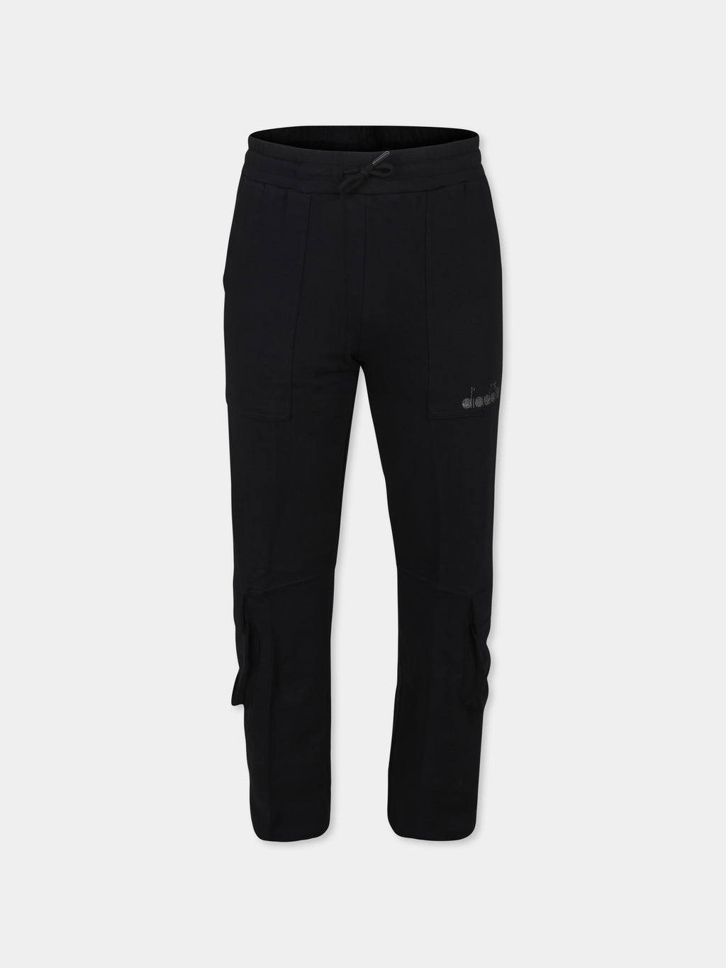 Black trousers for girl with logo