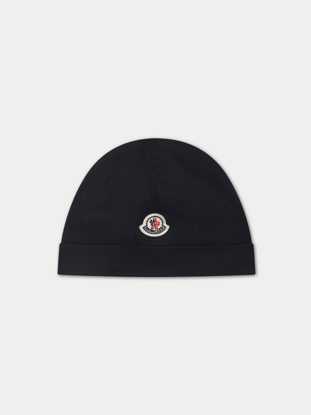 Black beanie for babies with logo