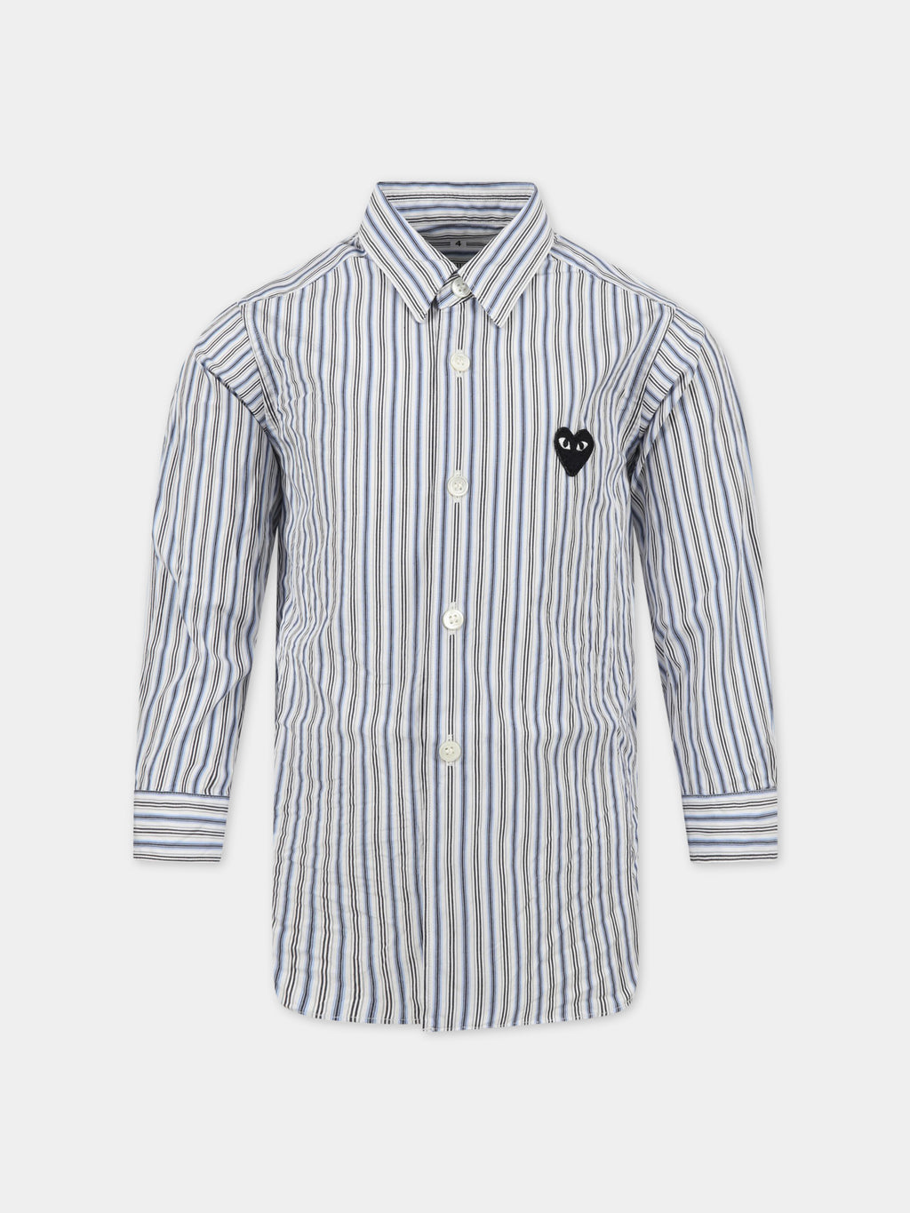 Striped shirt for kids with iconic logo