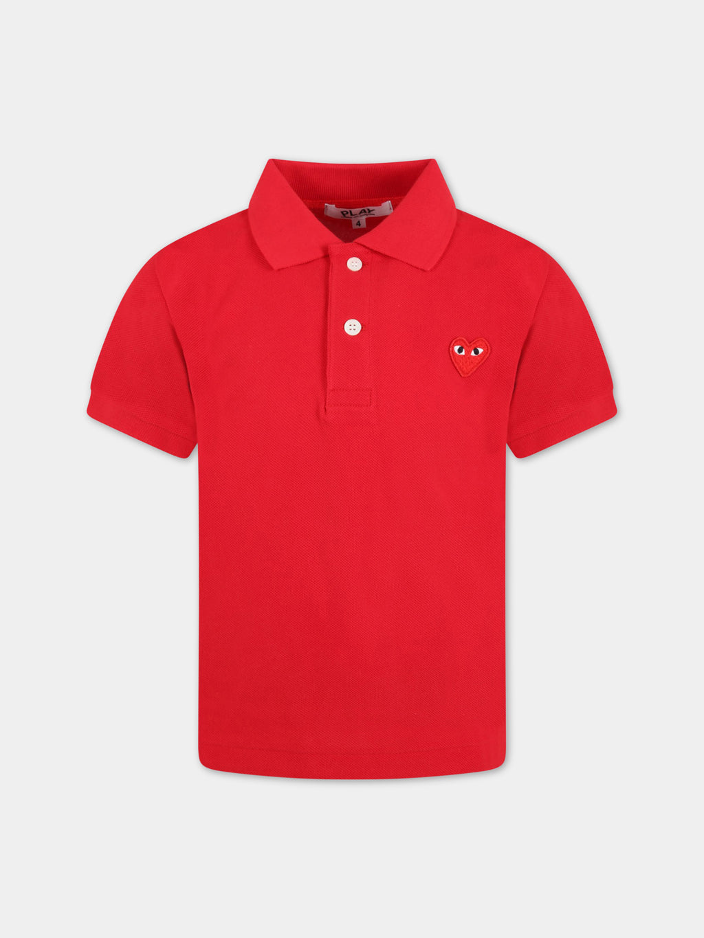 Red polo t-shirt for kids with logo